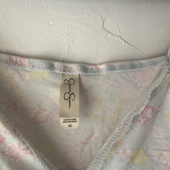 Jessica Simpson Tank Top Y2k XL Pink Yellow Floral Lace Trim Camisole‎ - Picture 4 of 8